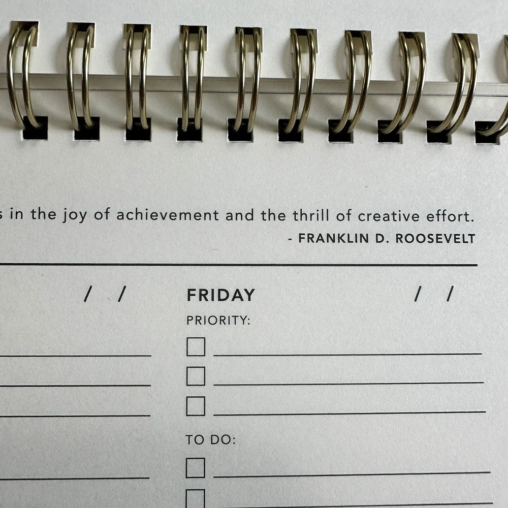 Zen&Flow Wellbeing and Productivity Weekly Planner Teal Gold Undated Minimalist